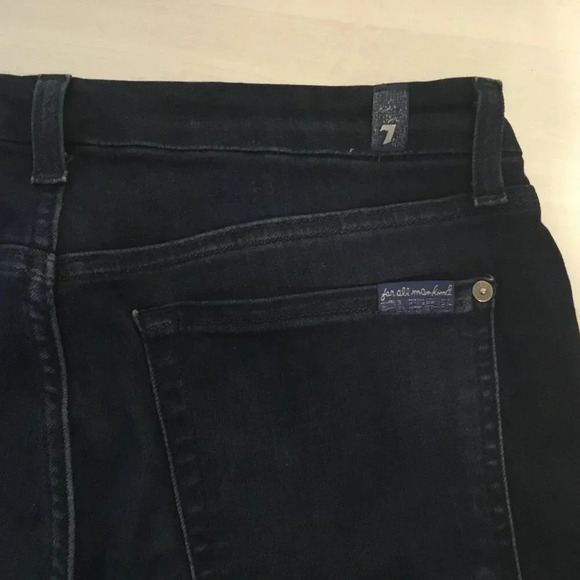7 for all mankind kimmie straight leg dark blue jeans SZ  31 - Picture 12 of 14